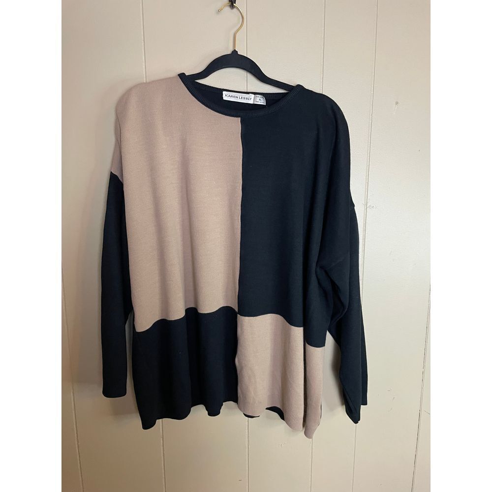 Karen Lessly Colorblock 80' Tunic Sweater‎ Size | XL